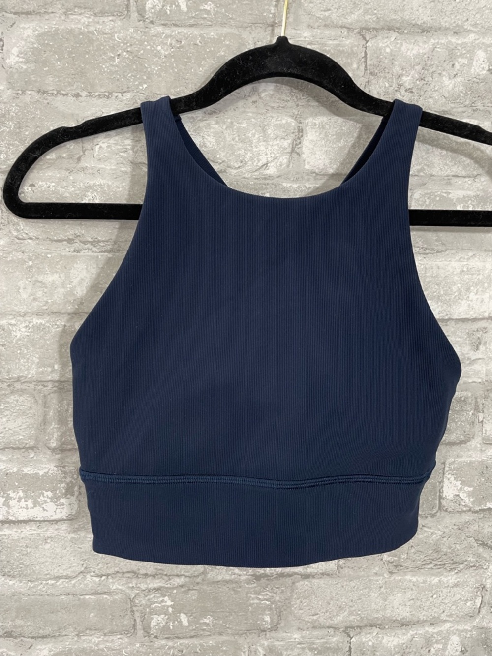 Lululemon Energy Bra High Neck Long Line Rib True Navy